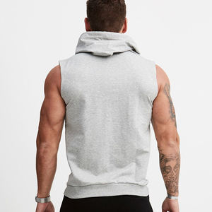 Workout Bodybuilding Zipper <b>Sleeveless</b> <b>Hoodie</b> Oversized Plain Men's Zip up <b>Sleeveless</b> Hoodies Manufactured By SAQRAT SPORTS - Product Image 6