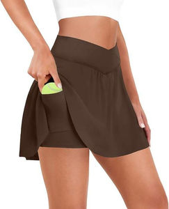 Jupes de golf athlétiques taille haute pour femmes poches Short fluide entraînement course jupe de tennis plissée pour les femmes - Product Image 5