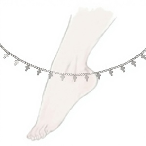 CUCOCUCA YFB A011 P Tobillera ajustable de acero inoxidable plateado, a la moda, para verano/primavera, para uso diario, envío en 48 horas a la UE - Product Image 1