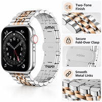 Bracelet de montre classique de luxe en acier inoxydable pour Watch Ultra 4 Series 12/11, bracelet étanche avec boucle à ardillon