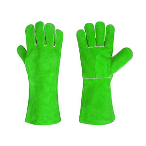 Guantes de cuero dividido de piel de vaca de soldadura amarilla Guantes duraderos de seguridad para las manos industriales resistentes a la abrasión - Product Image 5