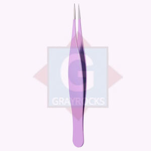 Pince à épiler à sourcils en acier inoxydable de marque privée pince à épiler d'extension à pointe pointue avec logo personnalisé - Product Image 2