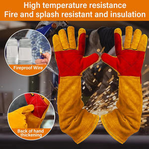 Gants en cuir à manches longues en gros pour la manipulation des animaux Gants de contrôle de sécurité bon marché du Pakistan avec revêtement en latex - Product Image 4