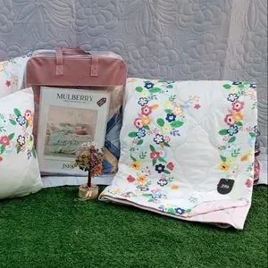 Sarung bantal indah berbeda 100% katun dicetak kualitas baik seprai tidur sarung bantal