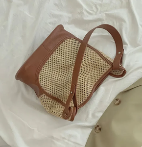 Bolsa de Playa Tejida a Mano de Primera Calidad, Elegantes Bolsos de Paja Personalizados, Bolsos de Hombro de Paja para Mujer, Productos al por Mayor - Product Image 2