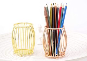 AK Brass Wire Design Round Metal Pen Stand in Copper Finished Decorative Pen Holder For Office Decor / Table Decor - Product Image 2