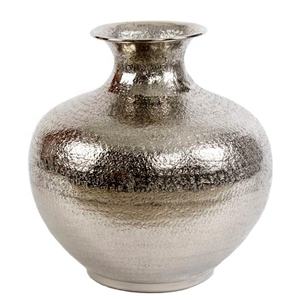 Axiom Home Accents Vase en métal nickelé martelé Pot de fleur décoratif fabriqué à la main pour la maison et la table comme jardinière - Product Image 4