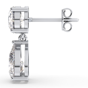 REYES Classic Design 14K Solid Gold HPHT CVD Lab Grown Diamond Dangle Drop <b>Earrings</b> For Women Luxury Party Wear Fine Jewelry - Product Image 3