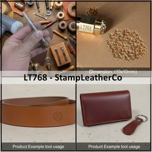 LT768 Tampon en cuir texturé 10x10mm (2/5 \ "X 2/5 \") pour l'artisanat du cuir - Product Image 1
