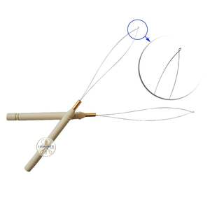 6 pinces à extensions de cheveux en acier inoxydable, aiguille à boucle, enfileur, crochet de tirage de fil, outil pour perles - Product Image 3