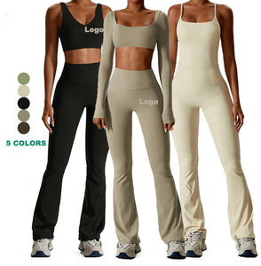 High Quality Seamless Women Yoga Set Spandex Polyester High Waisted <b>Leggings</b> For Women with Custom Logo Printed OEM Service - Product Image 1