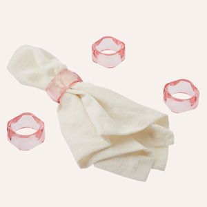 Modern <b>resin</b> napkin rings with metallic leaf accents embedded in <b>clear</b> <b>resin</b> for stylish minimalistic dinner tables - Product Image 6