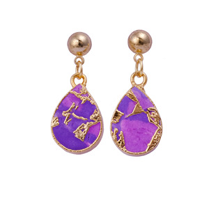 ต่างหูเม็ดเดี่ยวหยกอะปาไทต์สีเทอร์ควอยซ์ชุบทองทันสมัยเครื่องประดับสำหรับต่างหูผู้หญิง - Product Image 5