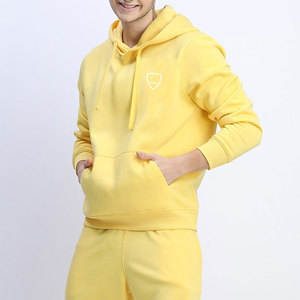 Sweat à capuche et sweat-shirt à capuche 100% coton de style de rue conçu sur mesure-polaire jaune pour l'hiver - Product Image 2