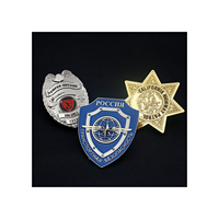 Badge de sécurité personnalisé avec logo de gardien du corps national, en métal plaqué or ou argent, avec porte-badge