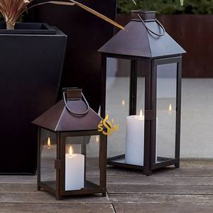 Lanterne Rutic en Métal Décoratif pour la Maison Designer Ensemble de 2 Bocaux à Bougie Unique Fait à la Main Design Luxueux Lanternes Fantaisie Fournitures - Product Image 2