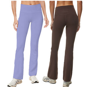 Custom Print Women's High Waist Flare Yoga <b>Leggings</b> with Pocket Soft Breathable <b>Butt</b> <b>Lifting</b> Nylon Gym Fitness Pants - Product Image 2