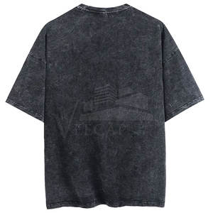 2023 dernière conception sur mesure hommes lavage à l'acide surdimensionné t-shirt décontracté demi manches personnaliser Logo hommes t-shirt - Product Image 2