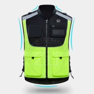 เสื้อชูชีพโพลีเอสเตอร์สีแดง ANSI Class 2กันน้ำสำหรับรถจักรยานยนต์งานสุขาภิบาลสำหรับงานก่อสร้างบนท้องถนนมีโลโก้ตามสั่ง - Product Image 1