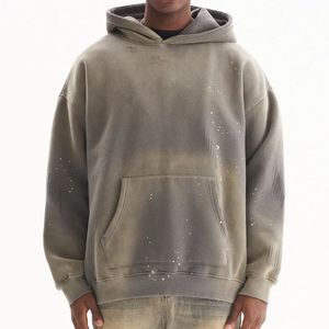 Nueva llegada pulóver de manga larga personalizado con bolsillos de canguro de talla grande ropa de hombre Sudadera con capucha de lavado ácido - Product Image 3