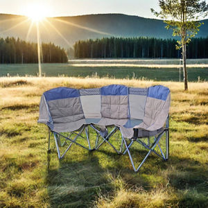 Vente en gros de très grande chaise de camping 480kg avec triple capacité mobilier d'extérieur moderne portable pliable parcs de plage en métal pour pique-nique - Product Image 1