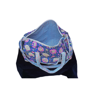 Bolso de lona acolchado de algodón con estampado Floral elegante, bolso de hombro, diseño deportivo de lujo, cierre de cremallera duradero, bolso de lona de playa para Yoga - Product Image 6