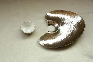 Meilleur prix bol en métal martelé argenté et trempette pour servir pour la décoration de fêtes de restaurants d'hôtel - Product Image 5