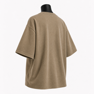 เสื้อยืดโอเวอร์ไซส์สีน้ำตาลอ่อนพิมพ์ลายกราฟิกสำหรับผู้หญิง ผ้าฝ้าย สวมใส่สบาย ทรงหลวม สไตล์สตรีทแวร์ - Product Image 4