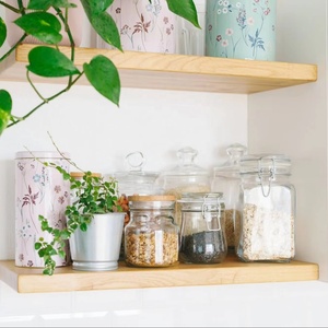 Étagère à épices flottante moderne à 3 niveaux personnalisée Étagères en verre de taille personnalisée avec étiquette privée Supports de rangement pour la cuisine - Product Image 1