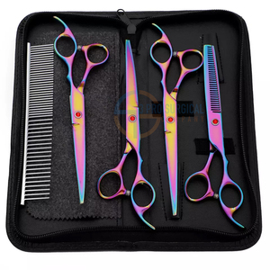 Juego DE ASEO profesional para mascotas, tijeras para el cabello de acero inoxidable de 3 piezas con hoja recta afilada para adelgazar, herramienta de belleza para corte de pelo - Product Image 5