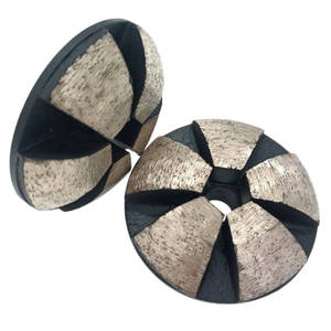 LEADING Disco de desbaste de diamante convexo de 3 pulgadas / 80 mm con 5 segmentos y unión metálica para pulido de suelos de granito, pulido en húmedo y en seco - Product Image 1