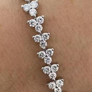 VVS ICE OUT Diamond 2mm 3mm 4mm 5mm Moissanite สร้อยข้อมือเทนนิส925สี D สร้อยข้อมือเทนนิสสีเงินสเตอริงสำหรับผู้หญิง - Product Image 4