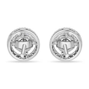 NOVAMART Fine Zarkan Elegant Halo Silver <b>Stud</b> Vintage Trendy Gold Flower Pattern Featuring Diamond Zircon Pearl for Wedding Enga - Product Image 5
