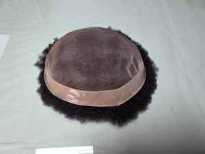 Toupet de cheveux afro Taz, base mono, perruque prothèse pour hommes - Noir africain bangladais - Product Image 2