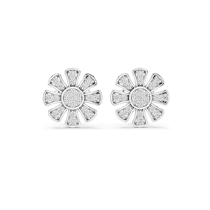 Boucles d'oreilles fleur en diamant de laboratoire 0,25 CT, clarté VVS-VS EF, or 18 carats, 14 carats, 10 carats et argent 925, or rose, or jaune, or blanc - Product Image 6