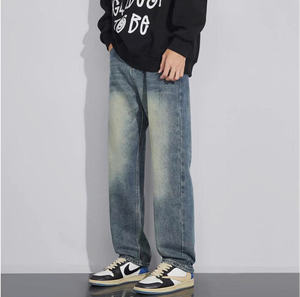 [NEW ARRIVAL] Men's Blue Straight-Leg Jeans, Wide-Leg Jeans, Men's Baggy Pants, Modern and Youthful Style 2025 - Product Image 4