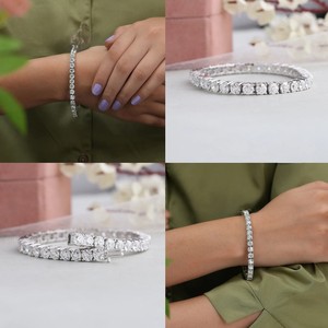 High Quality14k Yellow Gold Natural Diamond <b>Jewelry</b> Fancy Designer <b>Old</b> European Round Cut Lab Diamond Tennis Bracelet <b>Jewelry</b> - Product Image 3