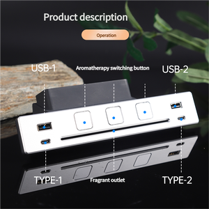 Tesla Modelo <span class=keywords><strong>3</strong></span>/Y coche aromaterapia difusor Control Central estación de acoplamiento USB Hub 27W carga súper rápida refrescante Coche - Product Image 4
