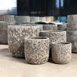 Pot de fleurs rustique en terre cuite de style américain, fait à la main, en céramique émaillée, écologique, durable, avec drainage pour jardin d'intérieur - Product Image 3