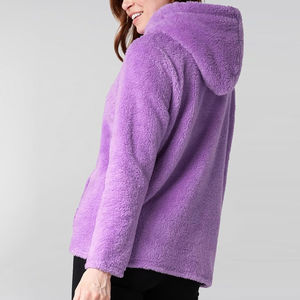 Wholesale Custom Most Popular Quick Dry Fitness Women Sherpa <b>Hoodies</b> Wholesale 100% Cotton Ladies Sherpa <b>Fleece</b> <b>Hoodie</b> for Sale - Product Image 2