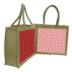 Bolsa de yute con impresión de pantalla, bolso de yute para compras con impresión de verificación, fabricado en India, West, Bengal, en Kolkata - Product Image 3