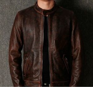 แจ็กเก็ตหนัง100% ผู้ชายปกตั้งสีตามสั่ง - Product Image 1