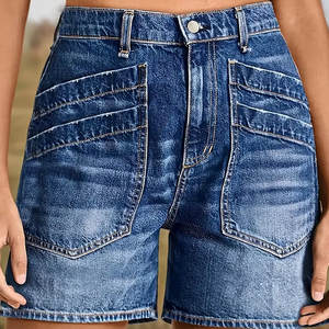 Short en jean pour femme avec bouton droit personnalisé et poche, été, haute qualité, OEM, séchage rapide, vente en gros - Product Image 6