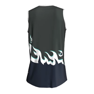 Maillot de basketball personnalisé à sublimation, coupe ajustée, en tissu doux, au design tendance, pour un style sportswear. - Product Image 2