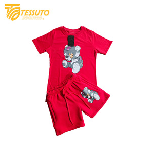 เซ็ตสั้นสำหรับผู้ชายใส่ฤดูร้อนเป็นมิตรต่อสิ่งแวดล้อมเสื้อยืดและกางเกงขาสั้นลำลองพร้อมสีและเส้นใยไม้ไผ่สั่งทำ - Product Image 1