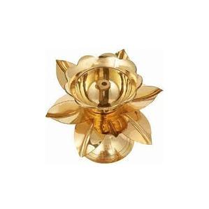 Meilleure vente pur laiton Lotus Design fer feuille Diya jaune couleur poudre enduit velours boîte-cadeau meilleure vente cadeau pour Diwali - Product Image 4