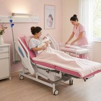 Lit d'accouchement multifonctionnel électrique certifié CE, table d'accouchement obstétrique gynécologique pour hôpital
