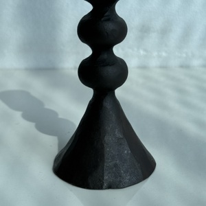 Bougeoir noir à base ronde avec un design élégant, nouveauté, support d'éclairage pour événements, décoratif pour mariage et fête à bas prix - Product Image 4