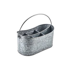 Hot Sale Galvanized Metal Utensil <b>Caddy</b> with Handles for Storing Spoons Napkins in Kitchen Dining Room Restaurant Hotel Home - Product Image 5