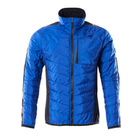 Veste matelassée en laine tricotée coupe-vent noire à capuche pour homme, fermeture éclair décontractée, coupe régulière, pour l'hiver et les activités de plein air, 100 % laine de mouton
